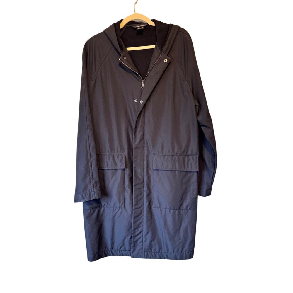 Club Monaco Black Hooded Lightweight Jacket Men’s M Fall Casual Classic Preppy